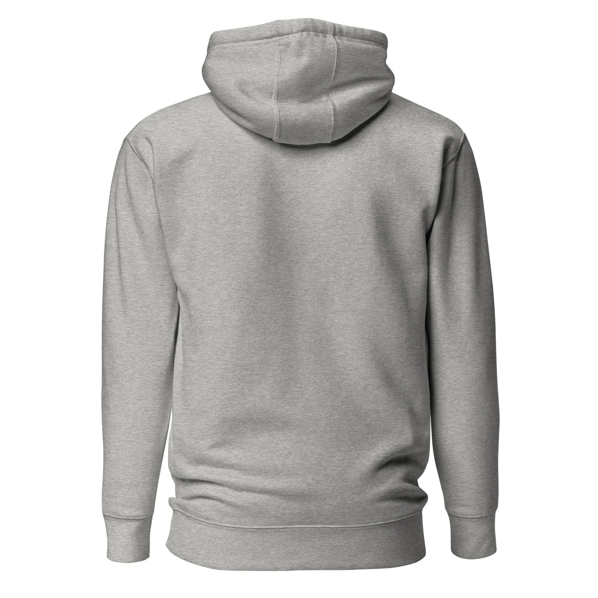 Poppy's Wiggle Juice pullover hoodie in carbon grey, back view